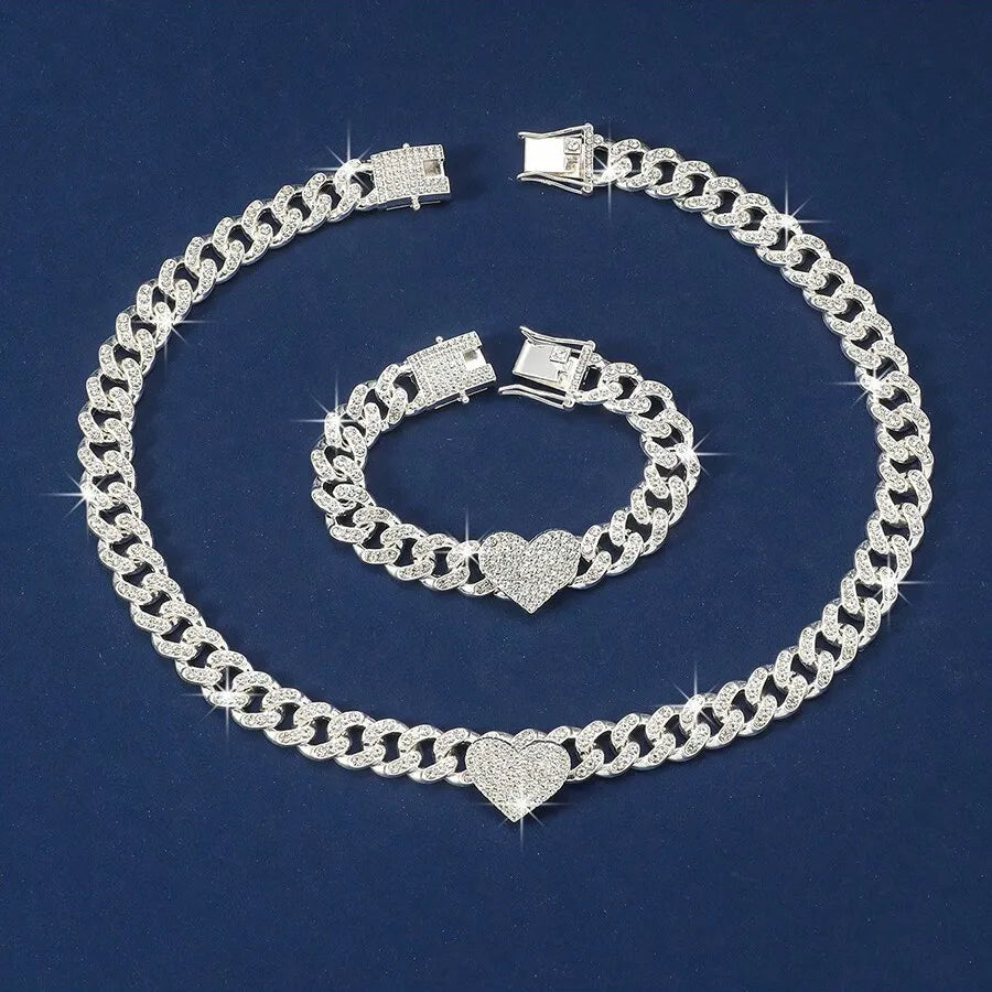 Set Collar y Pulsera Corazón