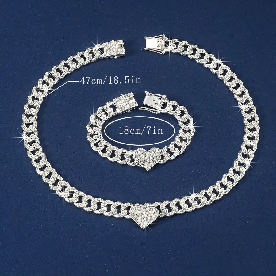 Set Collar y Pulsera Corazón