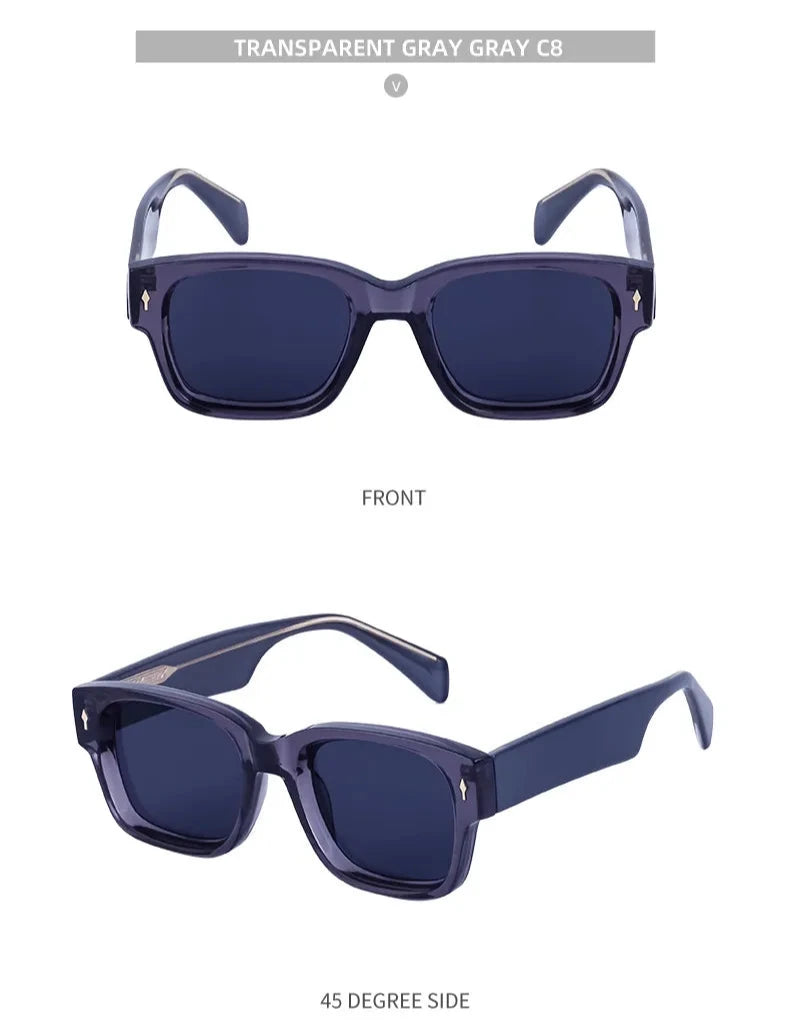 Gafas Estilo Cuadrado Gris Transparente