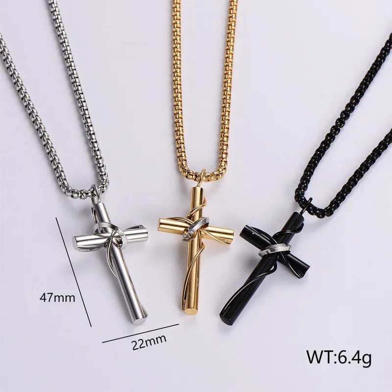 Collar Cruz Acero Inoxidable