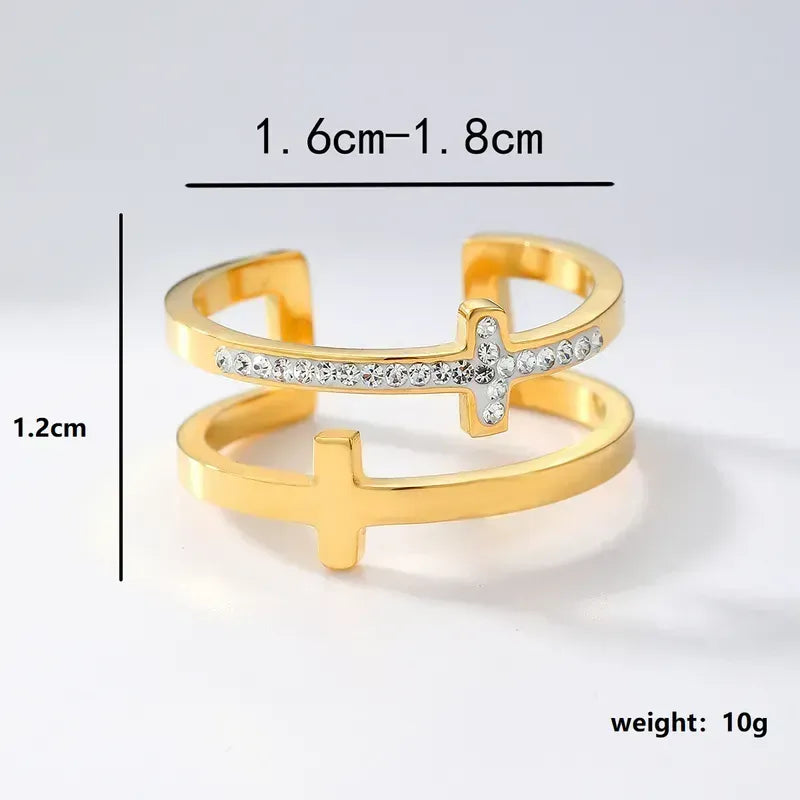 Anillo Doble Cruz