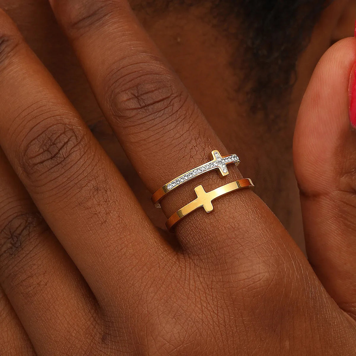 Anillo Doble Cruz