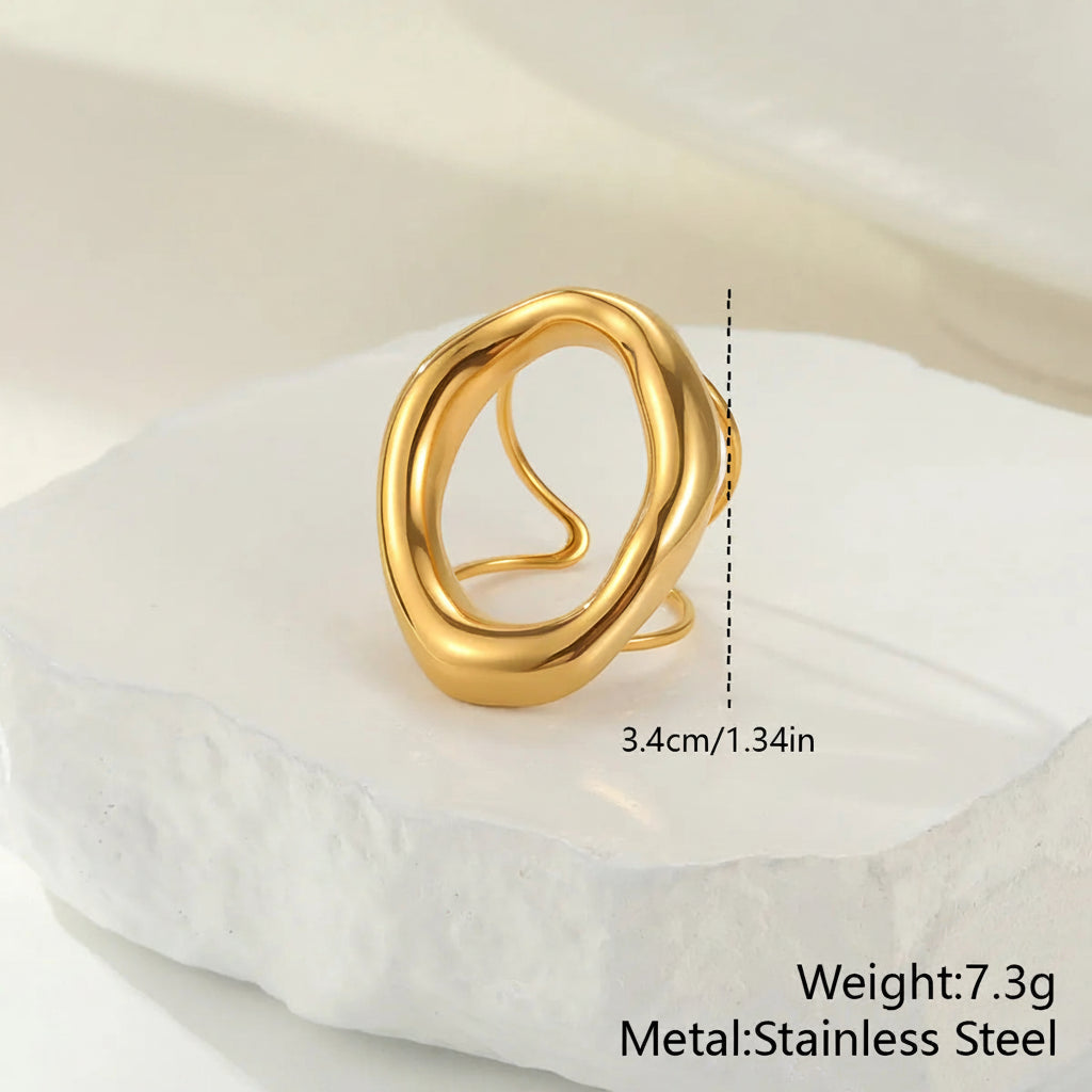 Anillo Ovalo Acero Inoxidable