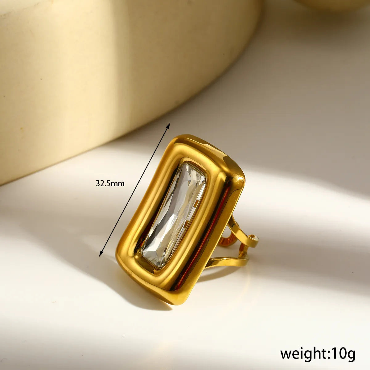 Anillo Abierto Rectangular Acero Inoxidable