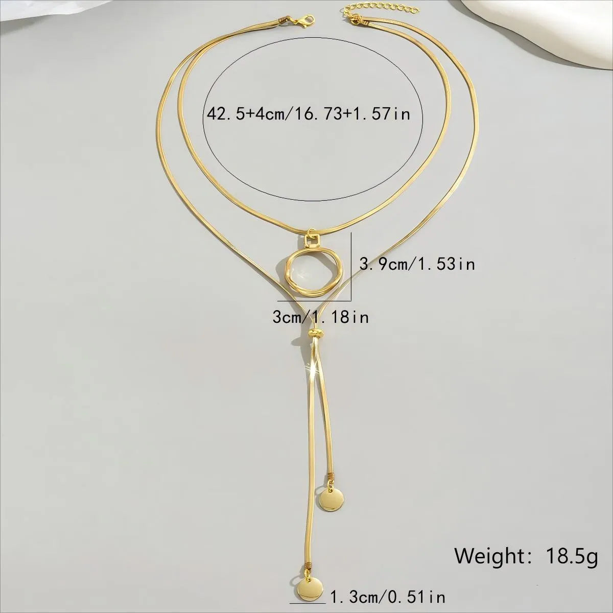 Collar Doble Largo Acero Inoxidable
