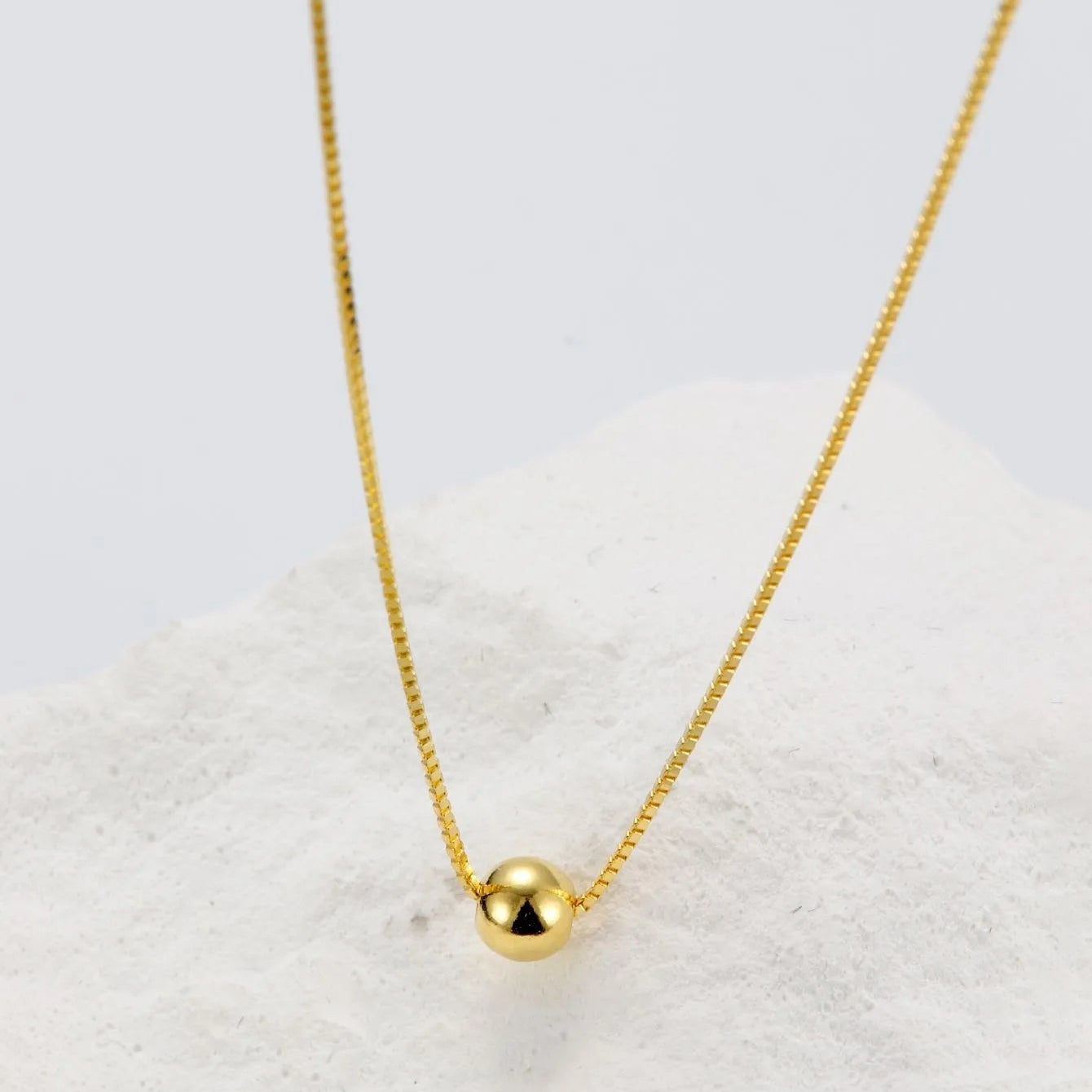 Collar Bola Dorado Plata S925