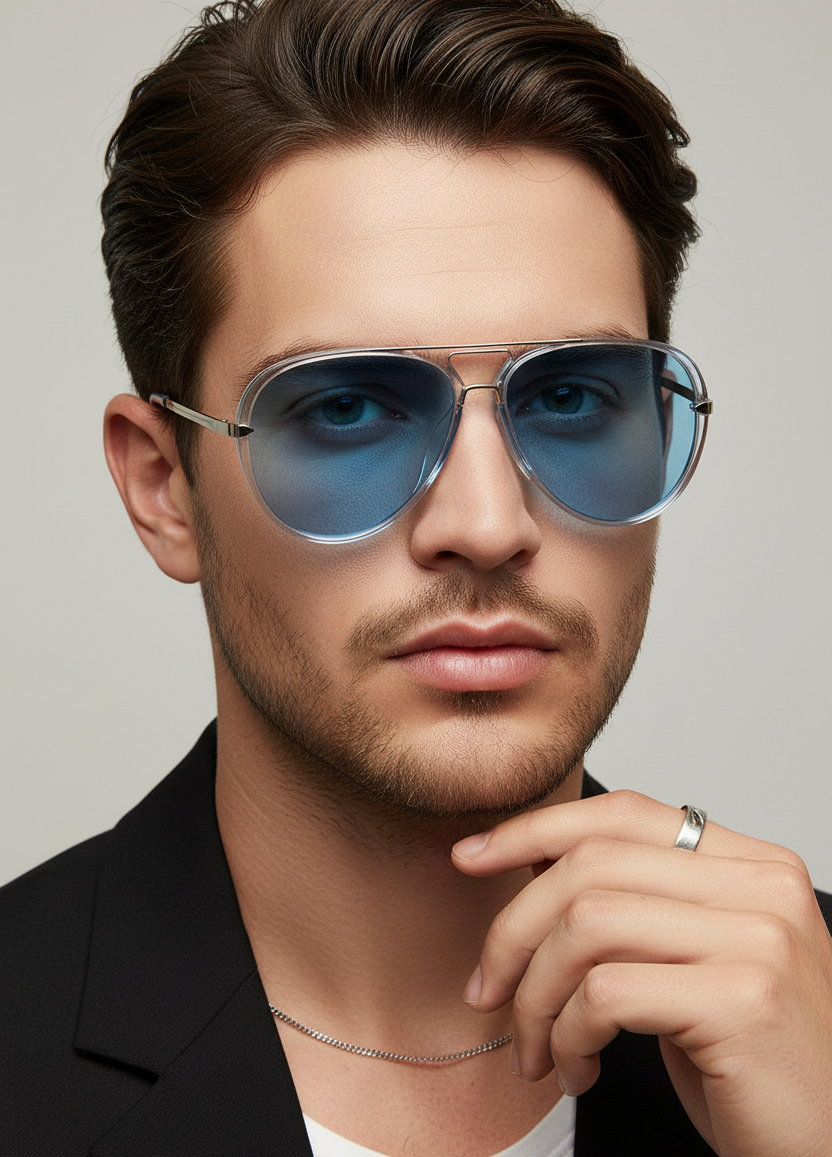 Gafas Azul Marco Transparente