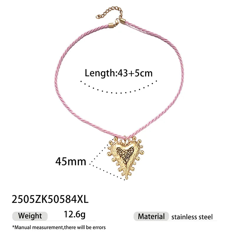 Collar Corazón Concha Estrella Mar Acero