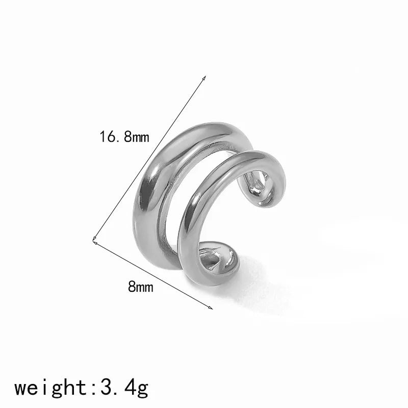 Earcuff Doble Acero Inoxidable