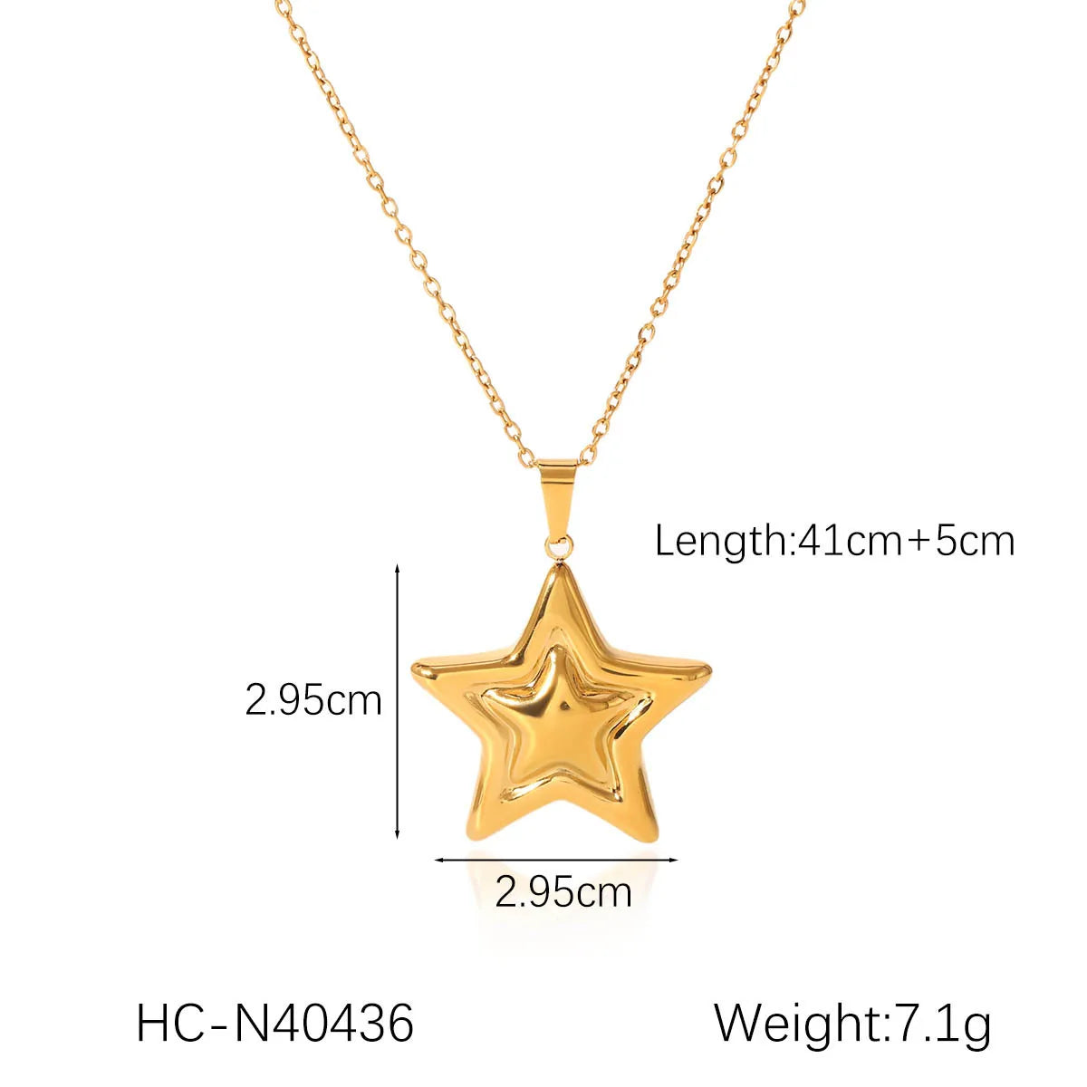 Collar Estrella Dorado Acero inoxidable