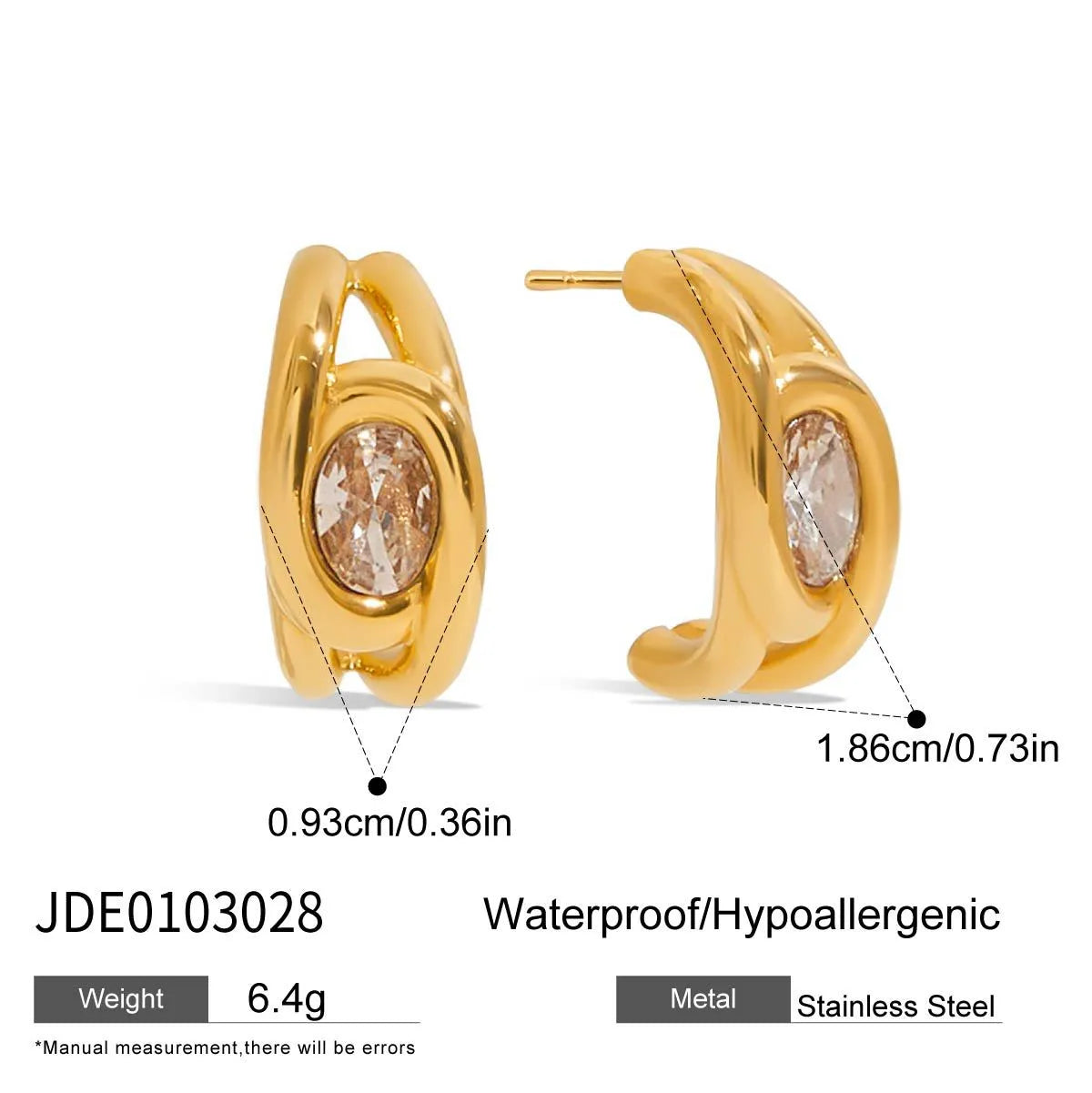 Aretes Dorados Acero Inoxidable