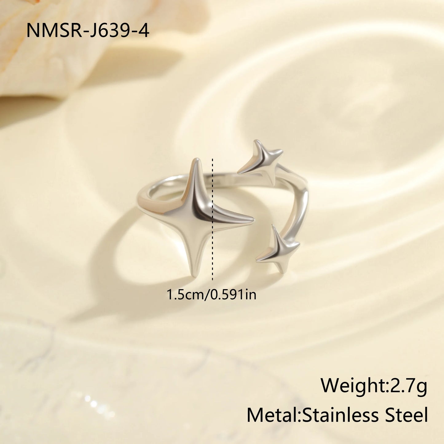 Anillo Estrellas Acero Inoxidable