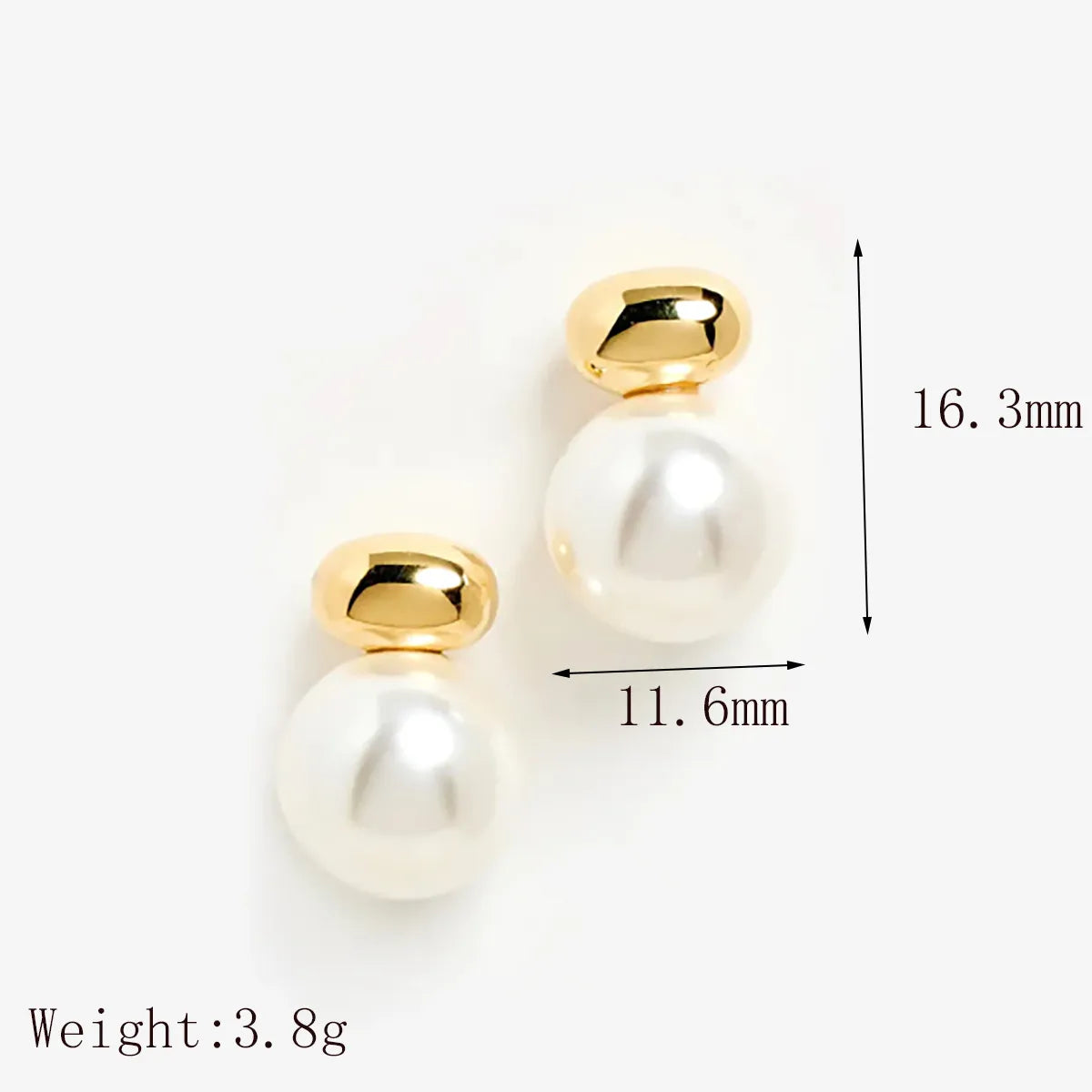 Aretes Perla Acero Inoxidable