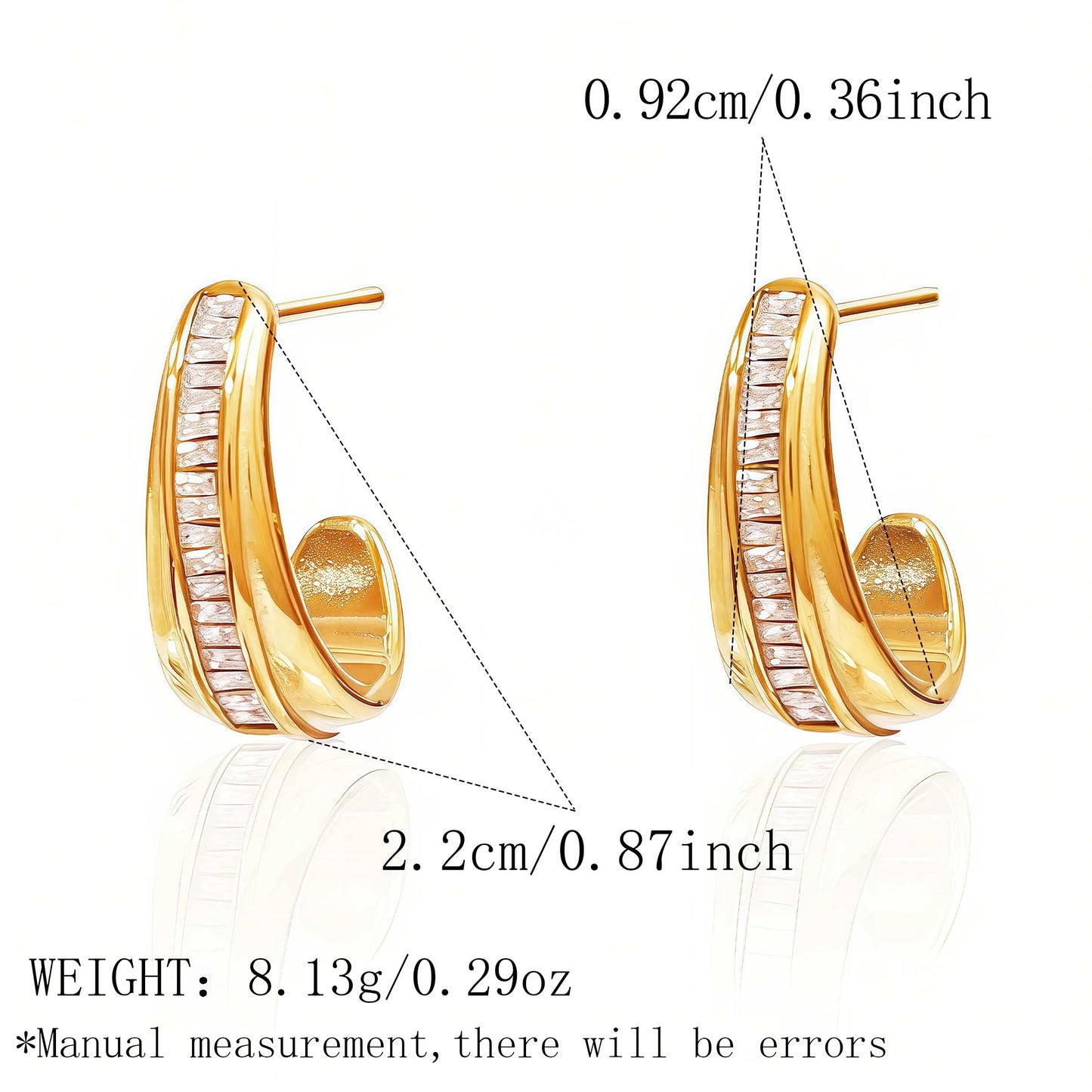 Aretes Circón Acero Inoxidable