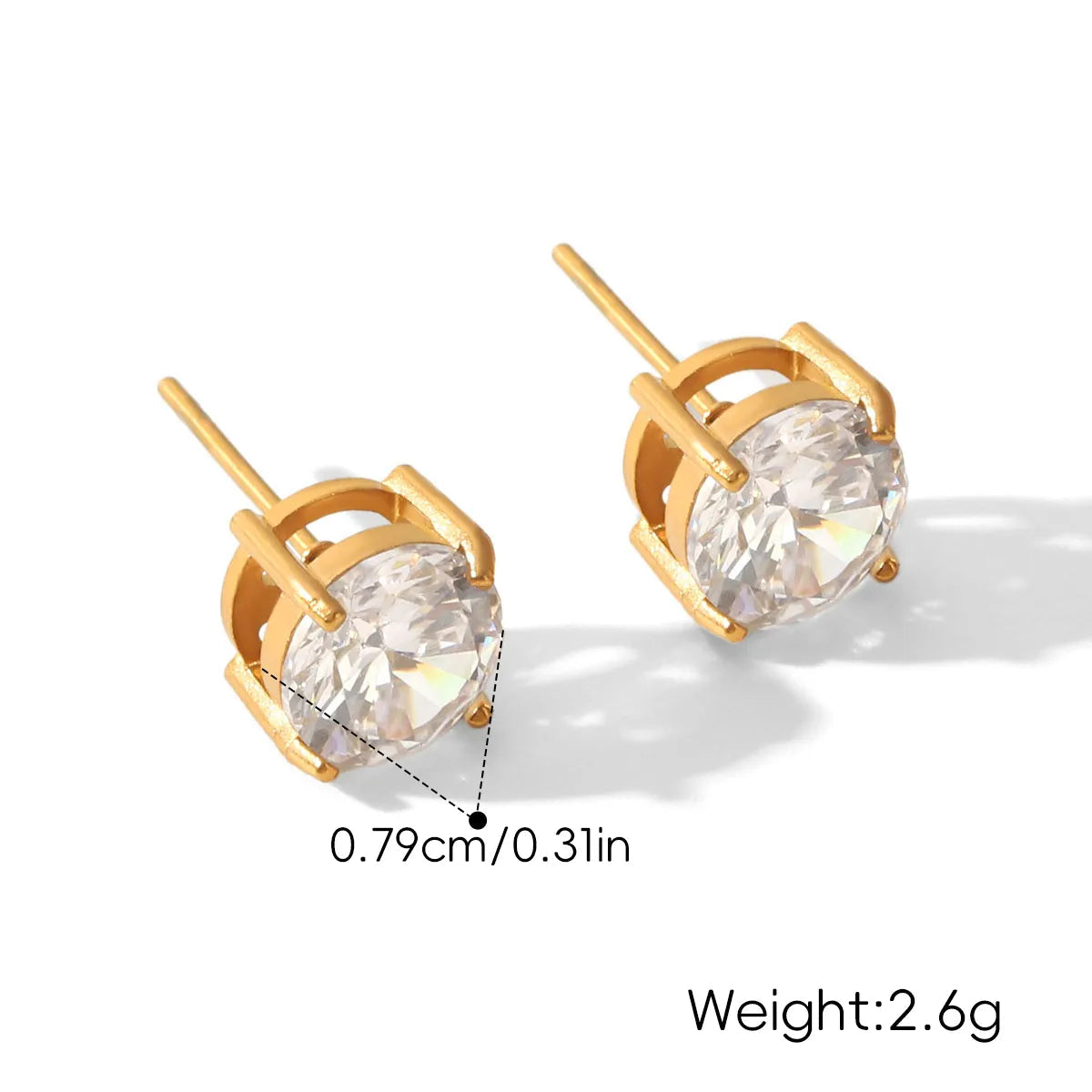 Aretes Circón Acero Inoxidable