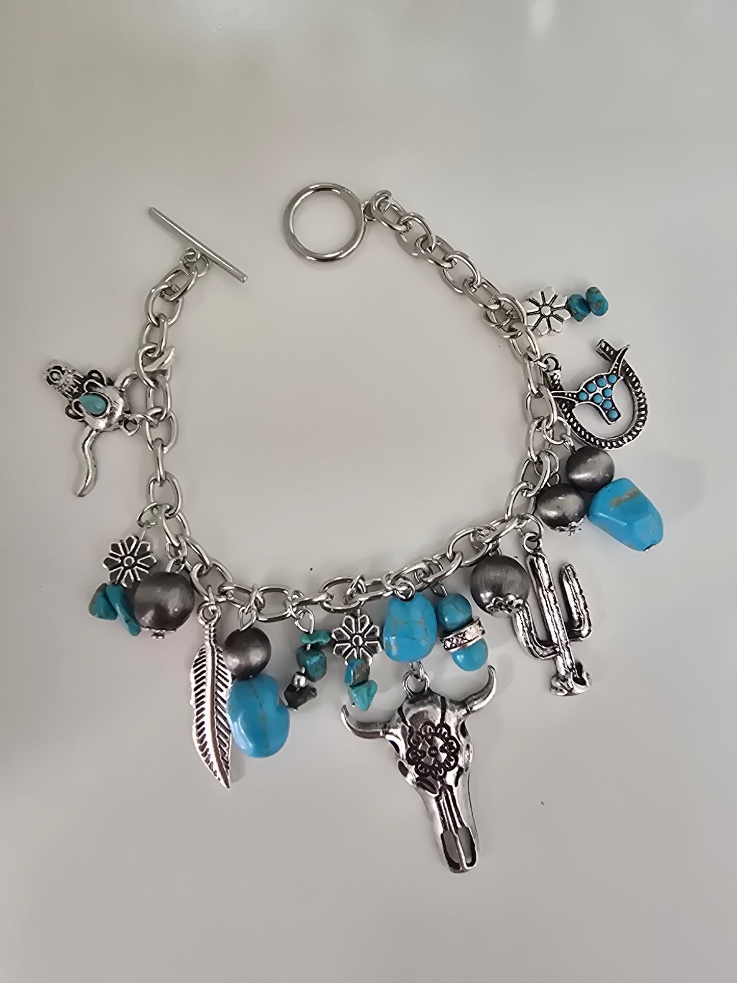 Pulsera Cactus Toro Turquesa Aleación