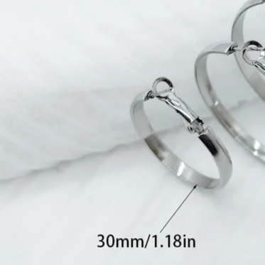 Arracadas 30 mm Acero Titanio