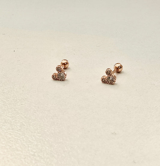 Aretes Mouse Dibujos Animados Plata Esterlina