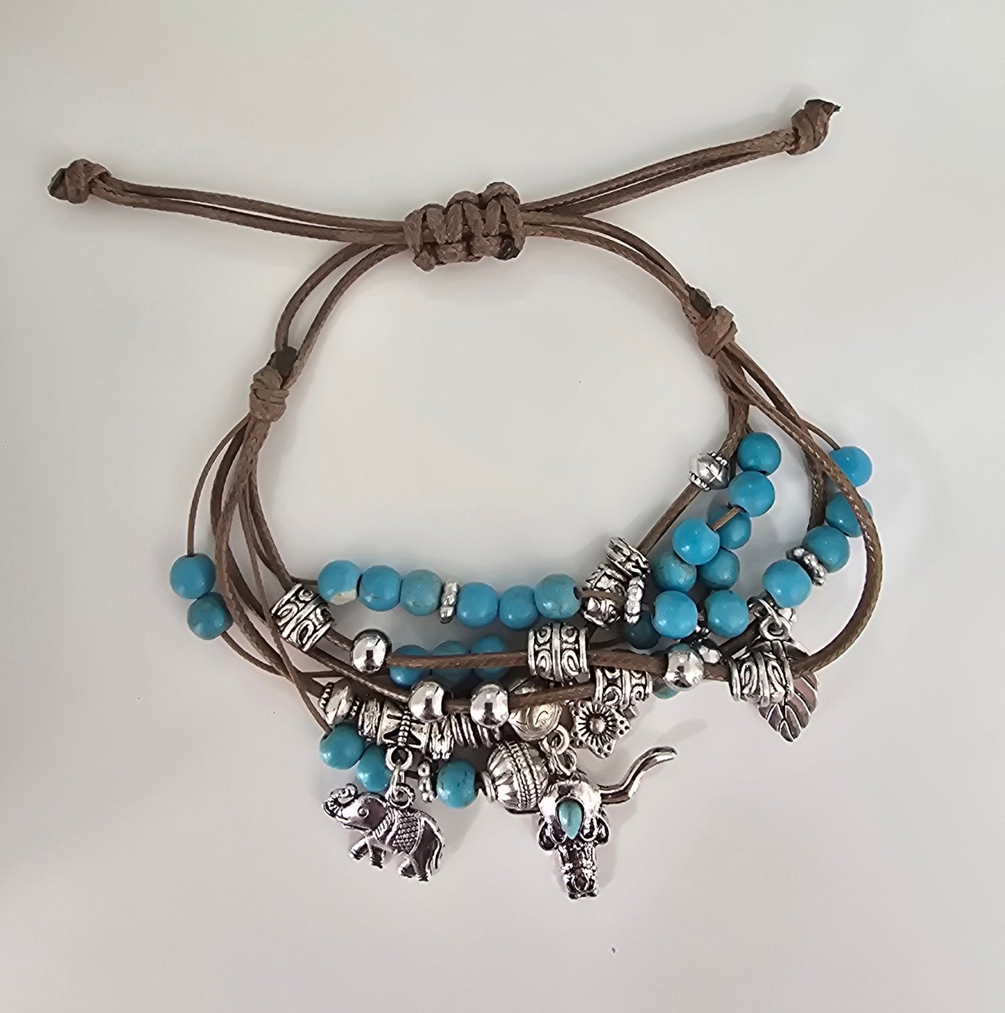 Pulsera Elefante Toro Turquesa Aleación