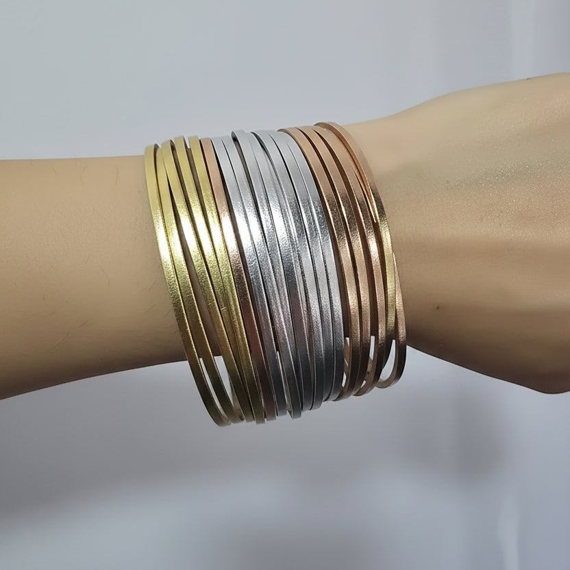 Pulsera Tricolor Cuero Sintético