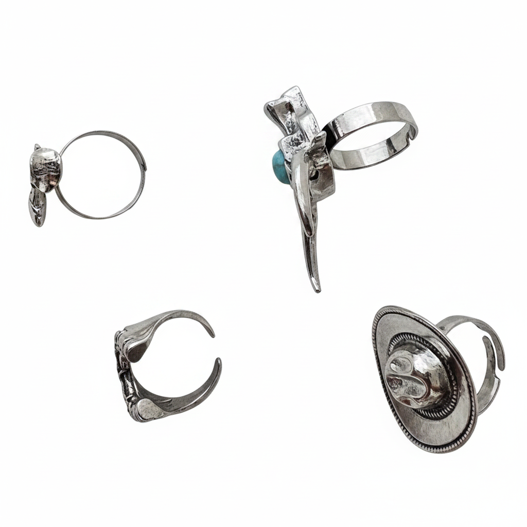 Set Anillos Abiertos Vaqueros Aleación