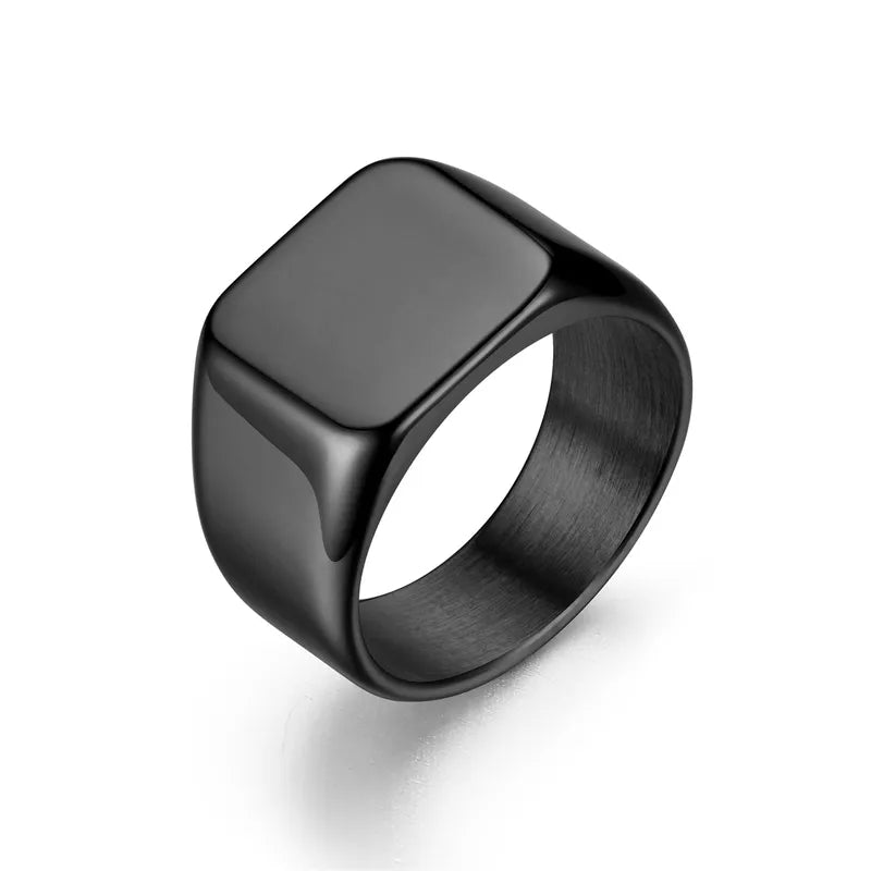 Anillo Negro Cuadrado