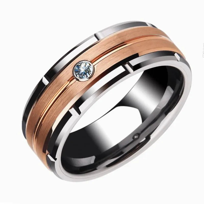 Anillo Bicolor Zirconia