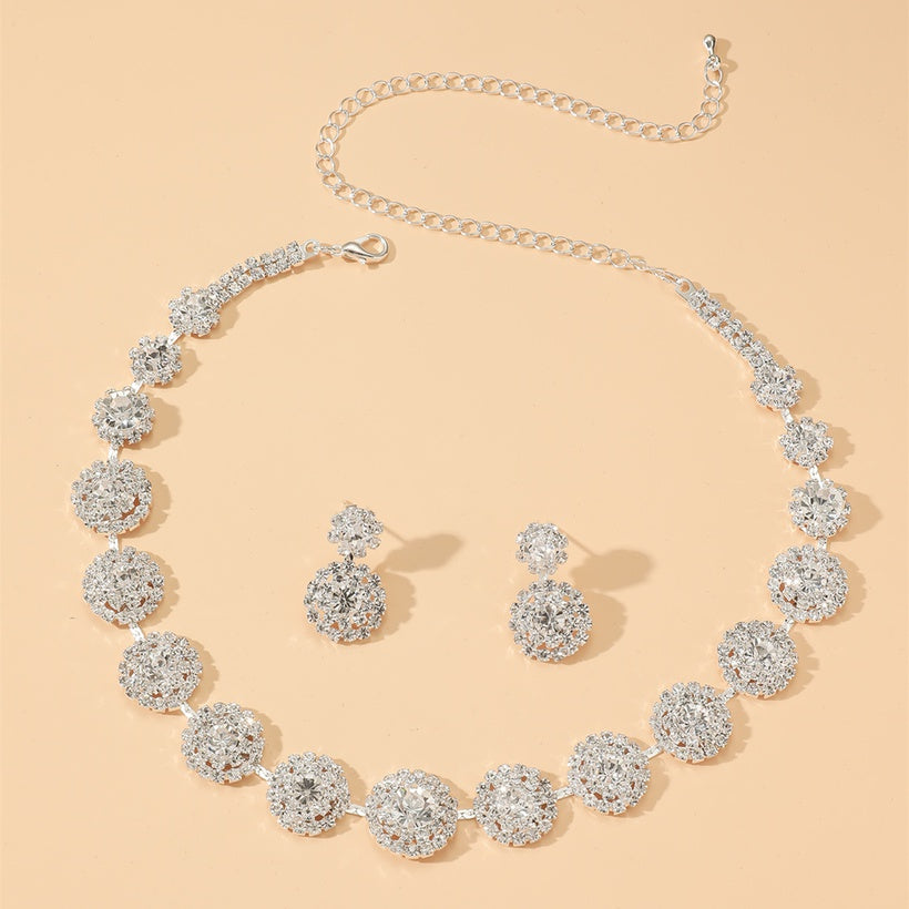 Set Collar y Aretes Plateado