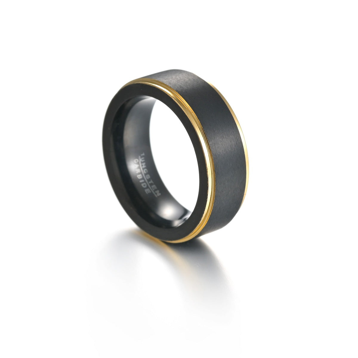 Anillo Sencillo Negro con Dorado