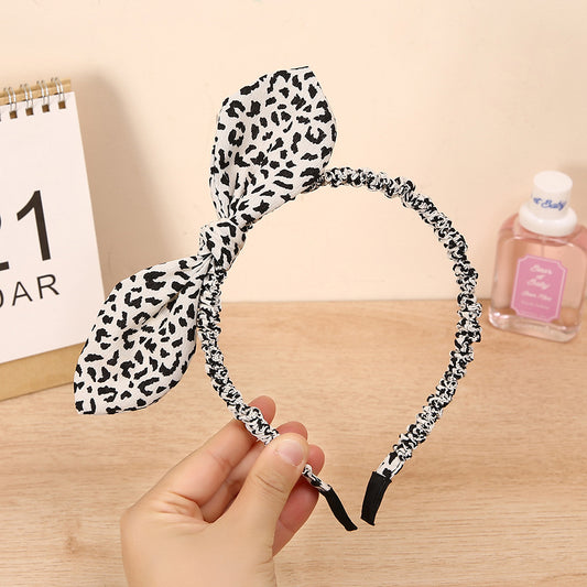 Diadema Leopardo Blanco con Negro