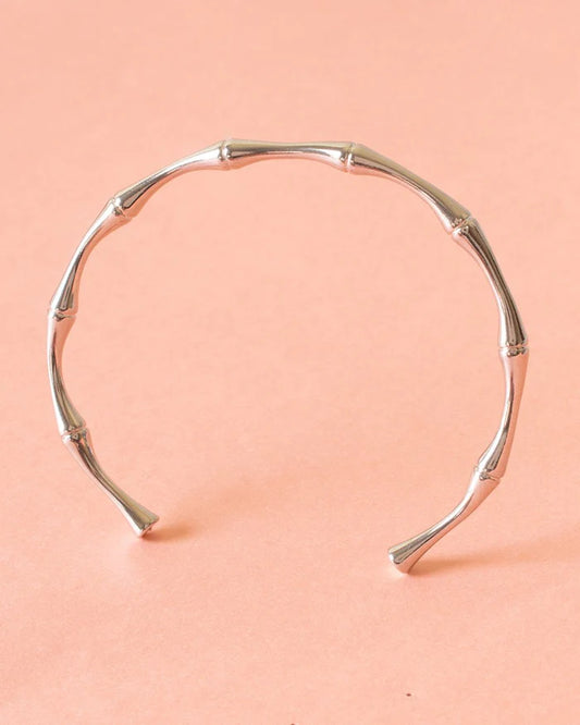 Pulsera Bambú Plateada