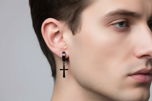 Aretes Clip Estilo Clásico Cruz Aleación