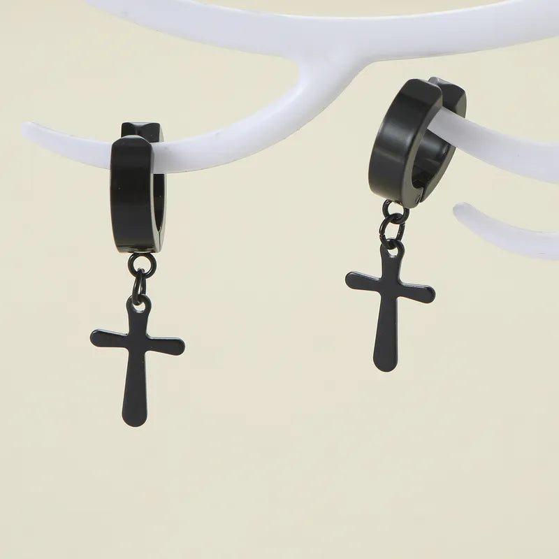 Aretes Clip Estilo Clásico Cruz Aleación