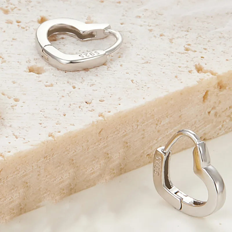 Aretes Corazón Plata De Ley 925