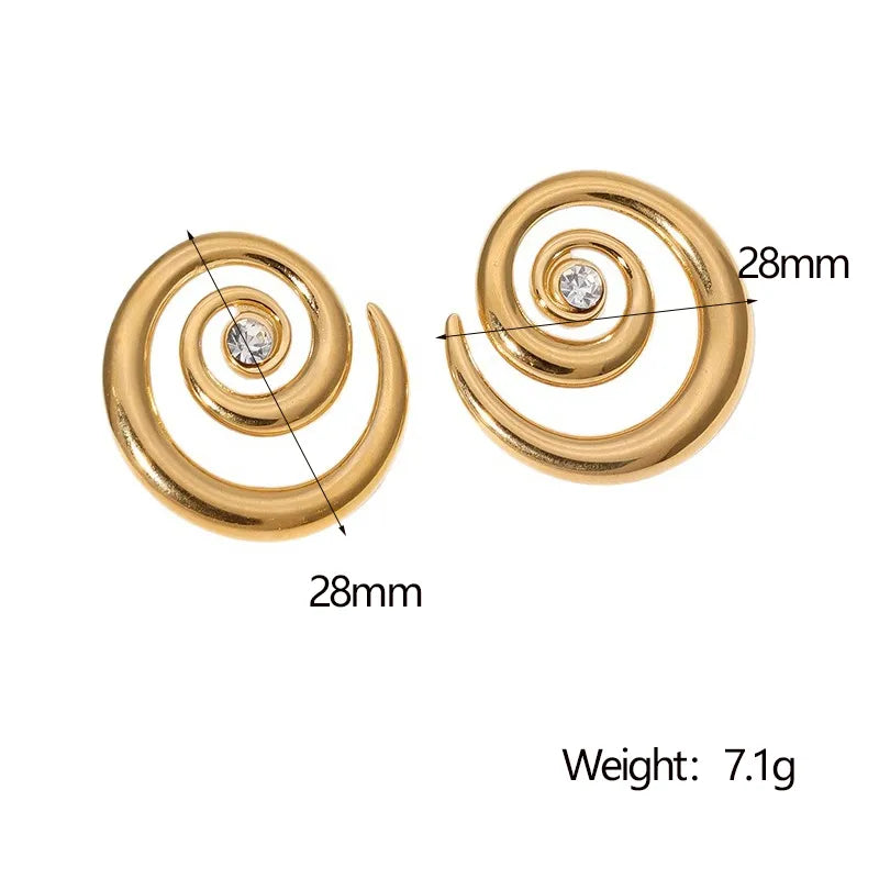 Aretes Concha Espiral Acero Inoxidable