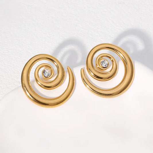 Aretes Concha Espiral Acero Inoxidable