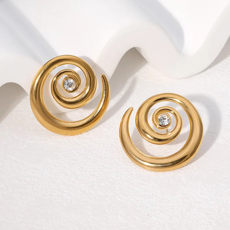 Aretes Concha Espiral Acero Inoxidable