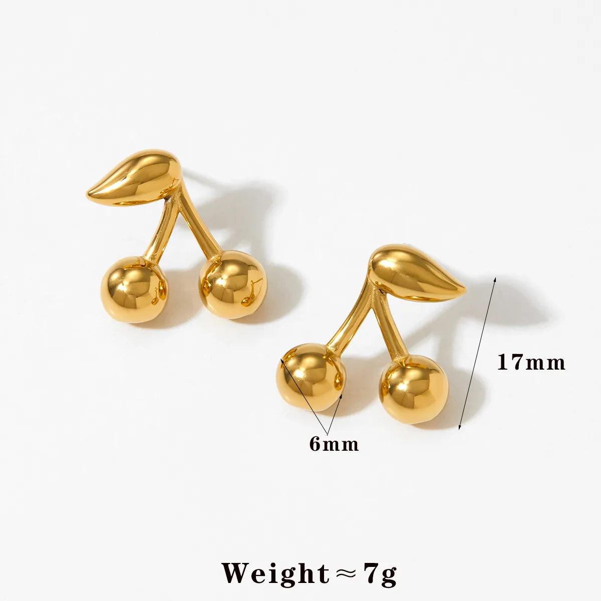 Aretes Cereza Acero Inoxidable