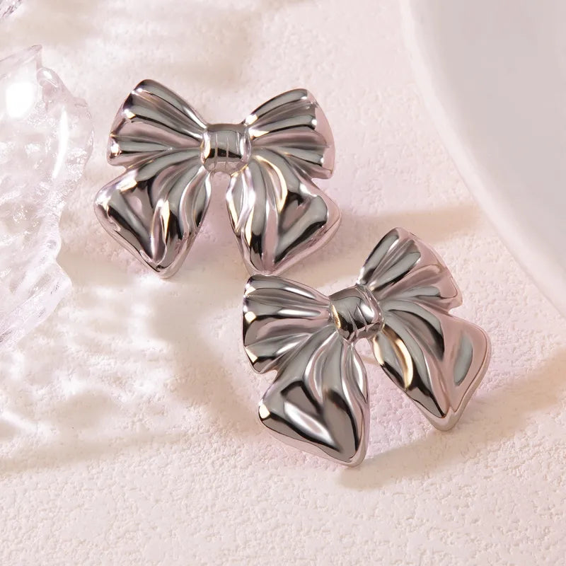 Aretes Moño Acero Inoxidable