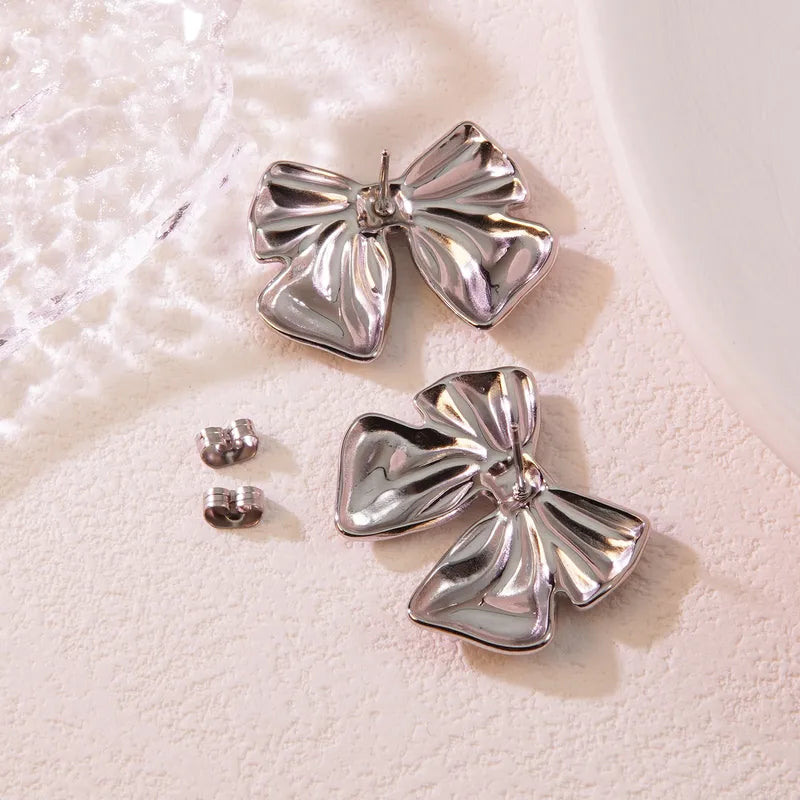 Aretes Moño Acero Inoxidable