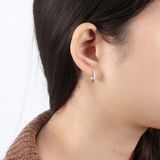 Aretes Forma U Circón Plata De Ley 925 Plata