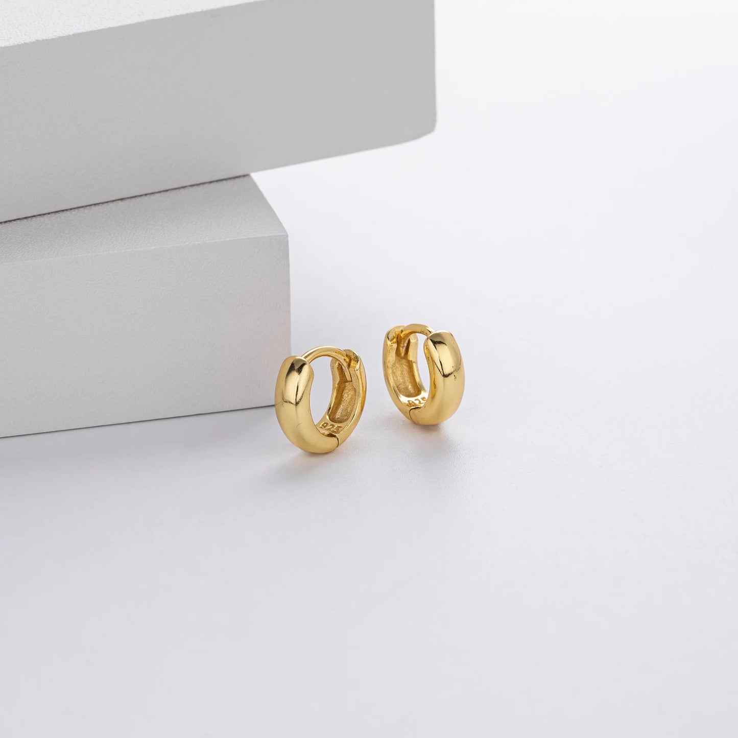 Arracadas Pequeñas Doradas Plata 925