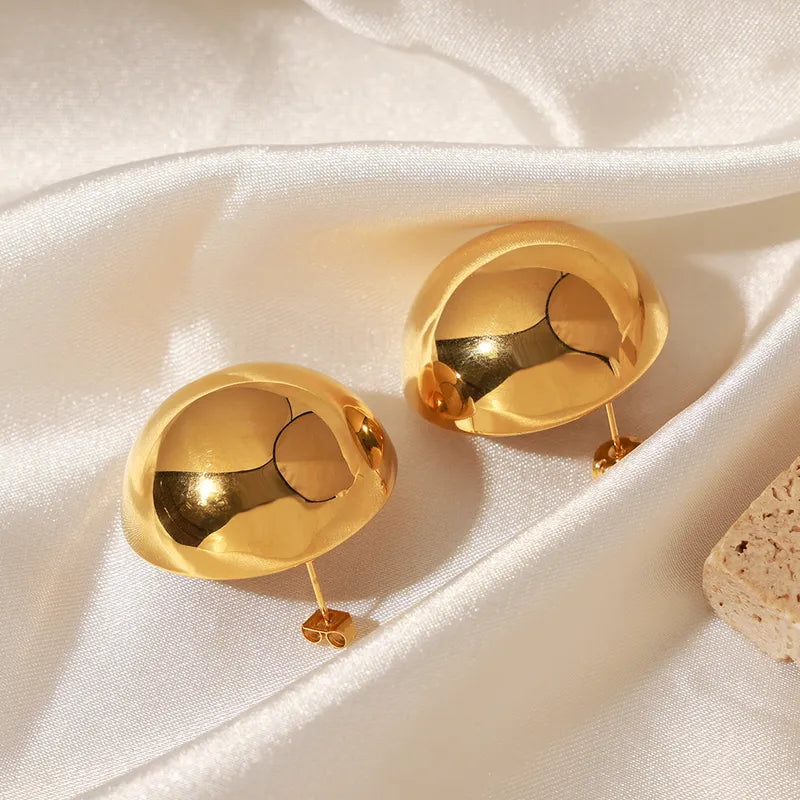 Aretes Bola Elegante Acero Titanio