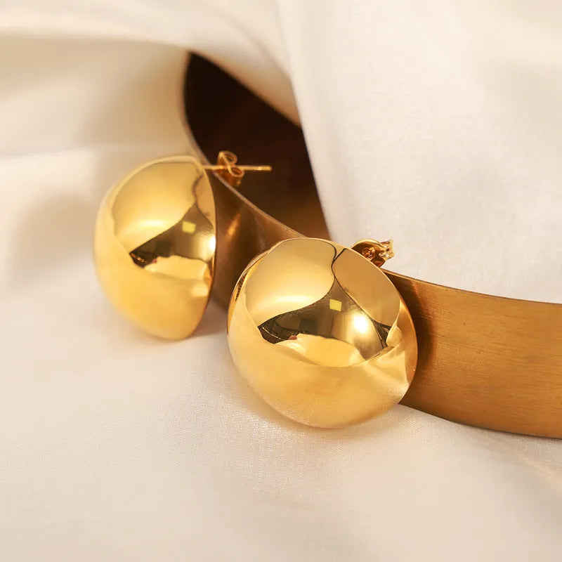 Aretes Bola Elegante Acero Titanio