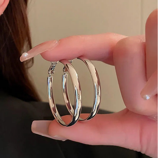 Arracadas 50 mm Acero Titanio