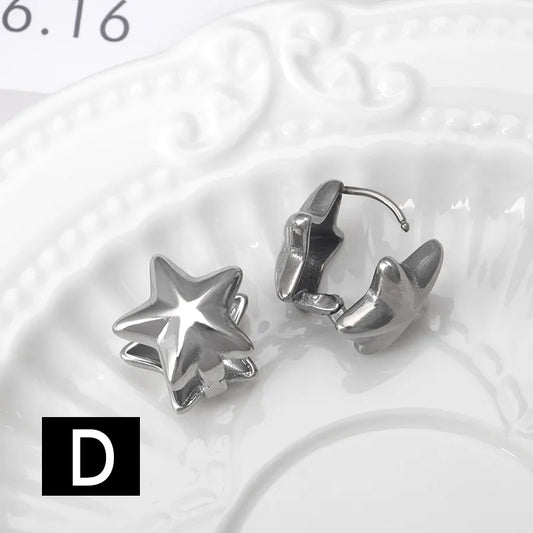 Aretes Estrella Acero Titanio