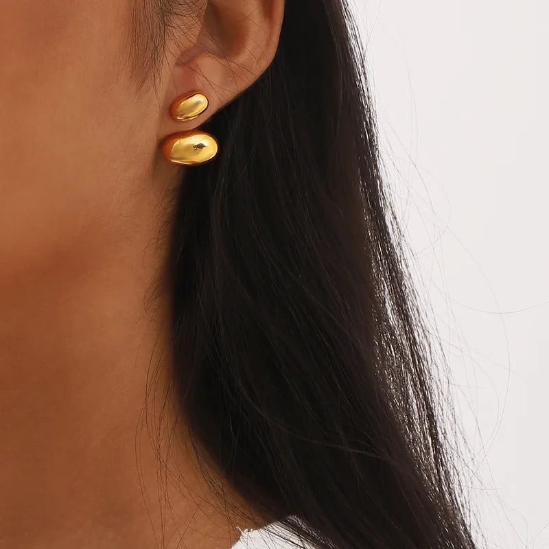 Aretes Dorados Acero Inoxidable