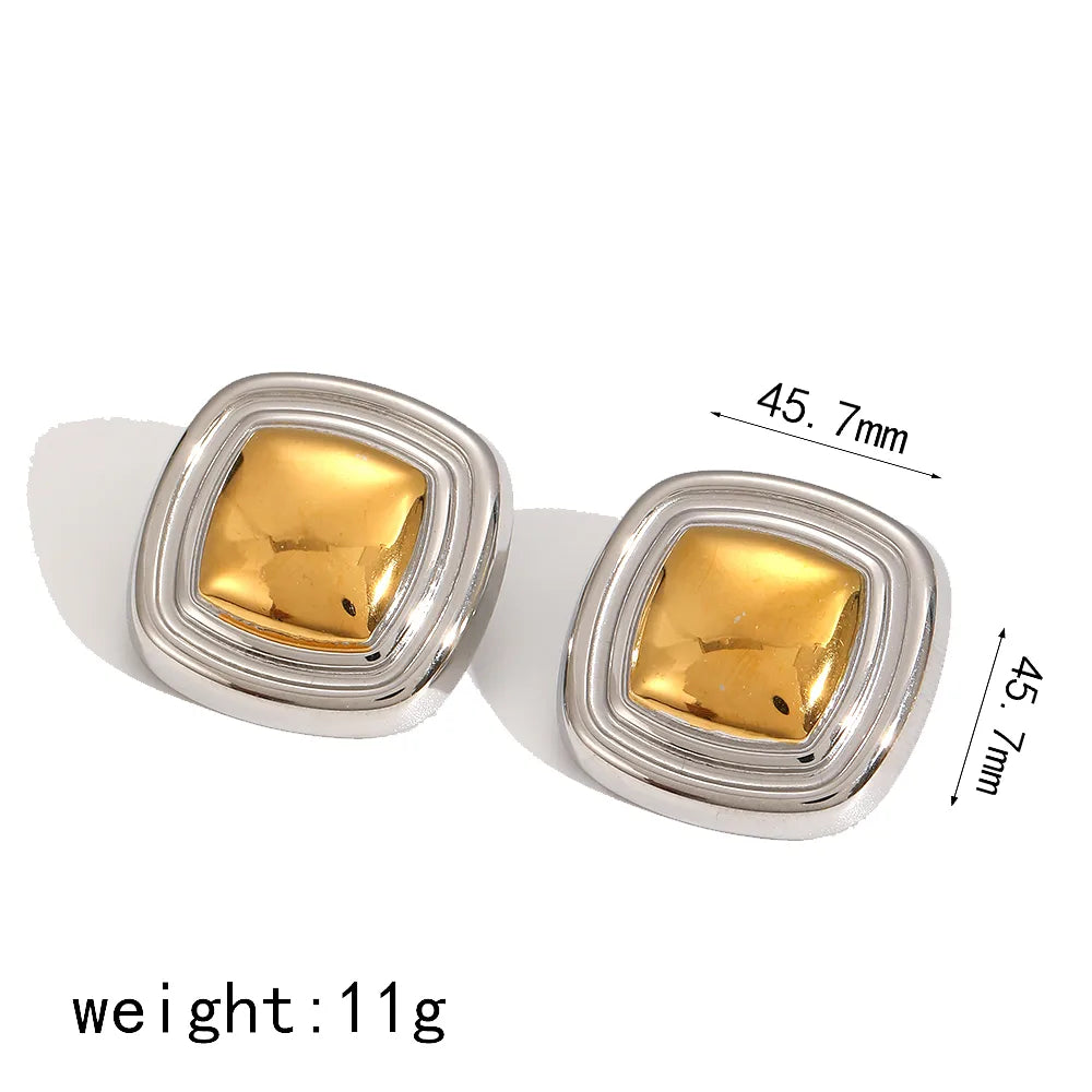 Aretes Bicolor Acero Inoxidable