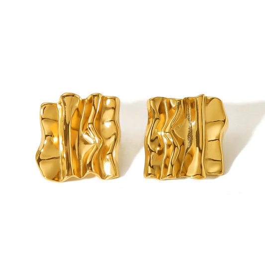 Aretes Cuadrado Irregular Acero Inoxidable
