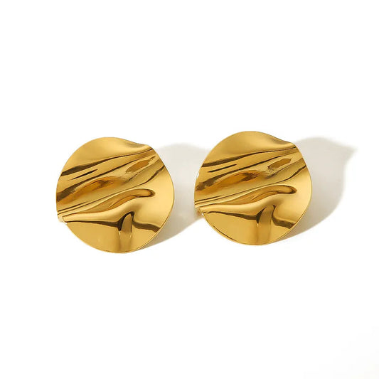 Aretes Círculo Irregular Acero Inoxidable